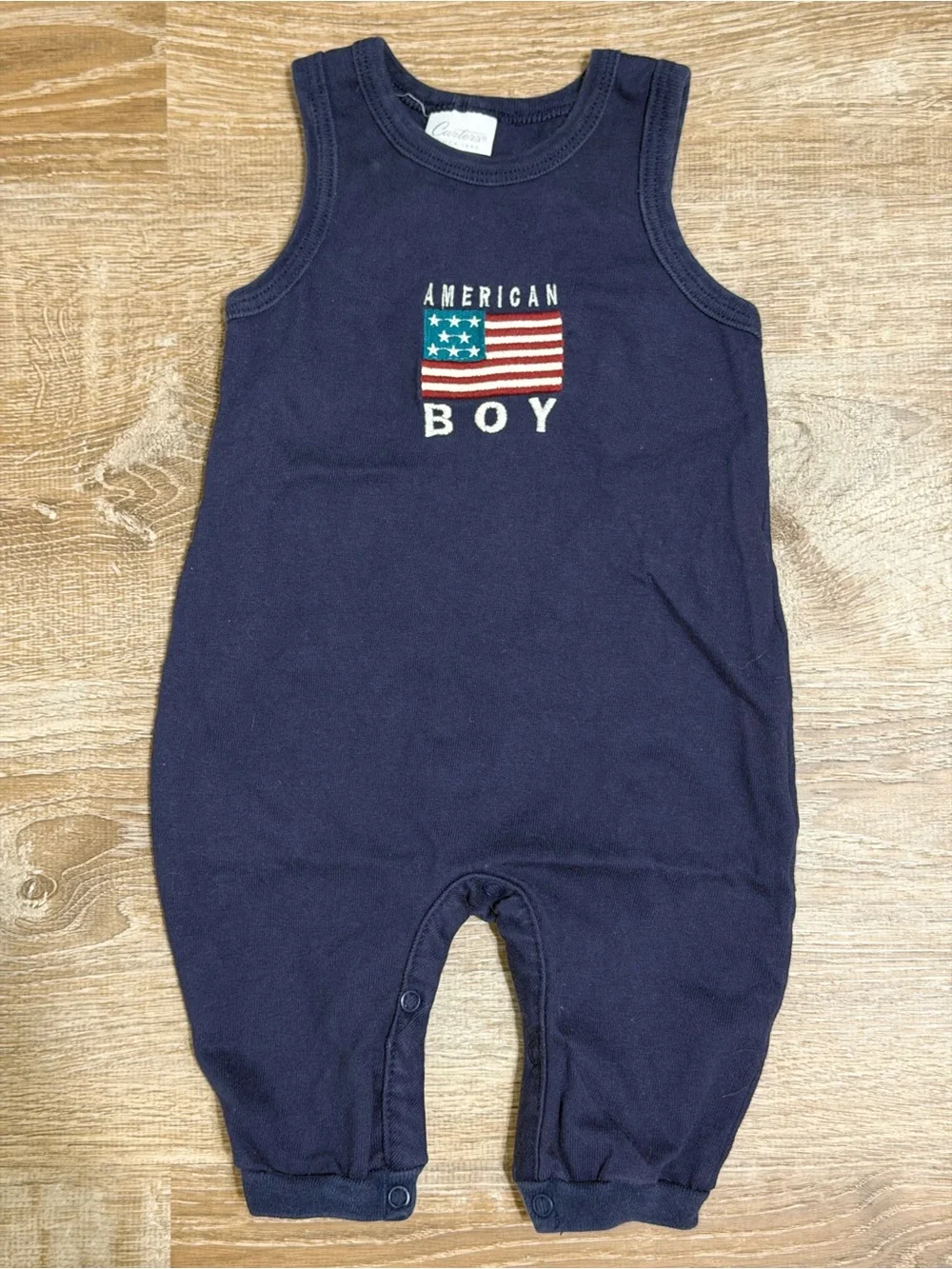 Vintage Carter’s Embroidered “American Boy” Romper 6-9M